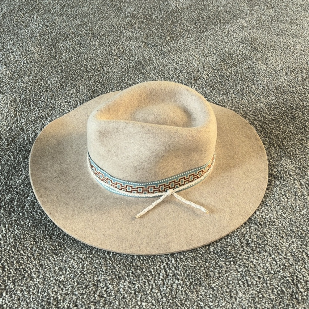 AMERICAN HAT MAKERS Maldives Moon Wide Brim Felt Fedora Size Small 55cm - Picture 3 of 14